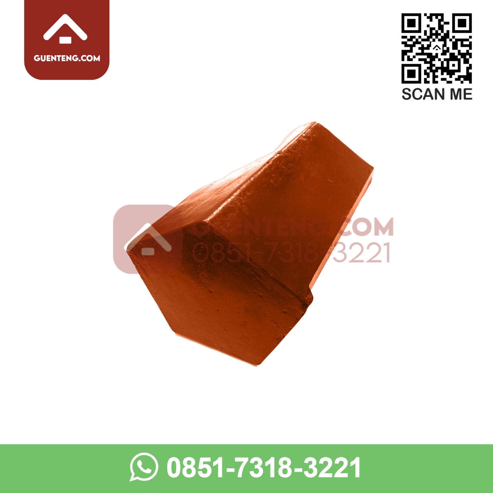 Aksesoris Genteng Beton Cisangkan Flat Dual Slate Nok Starter Ujung Atas Kiri Kanan Warna Sandalwood