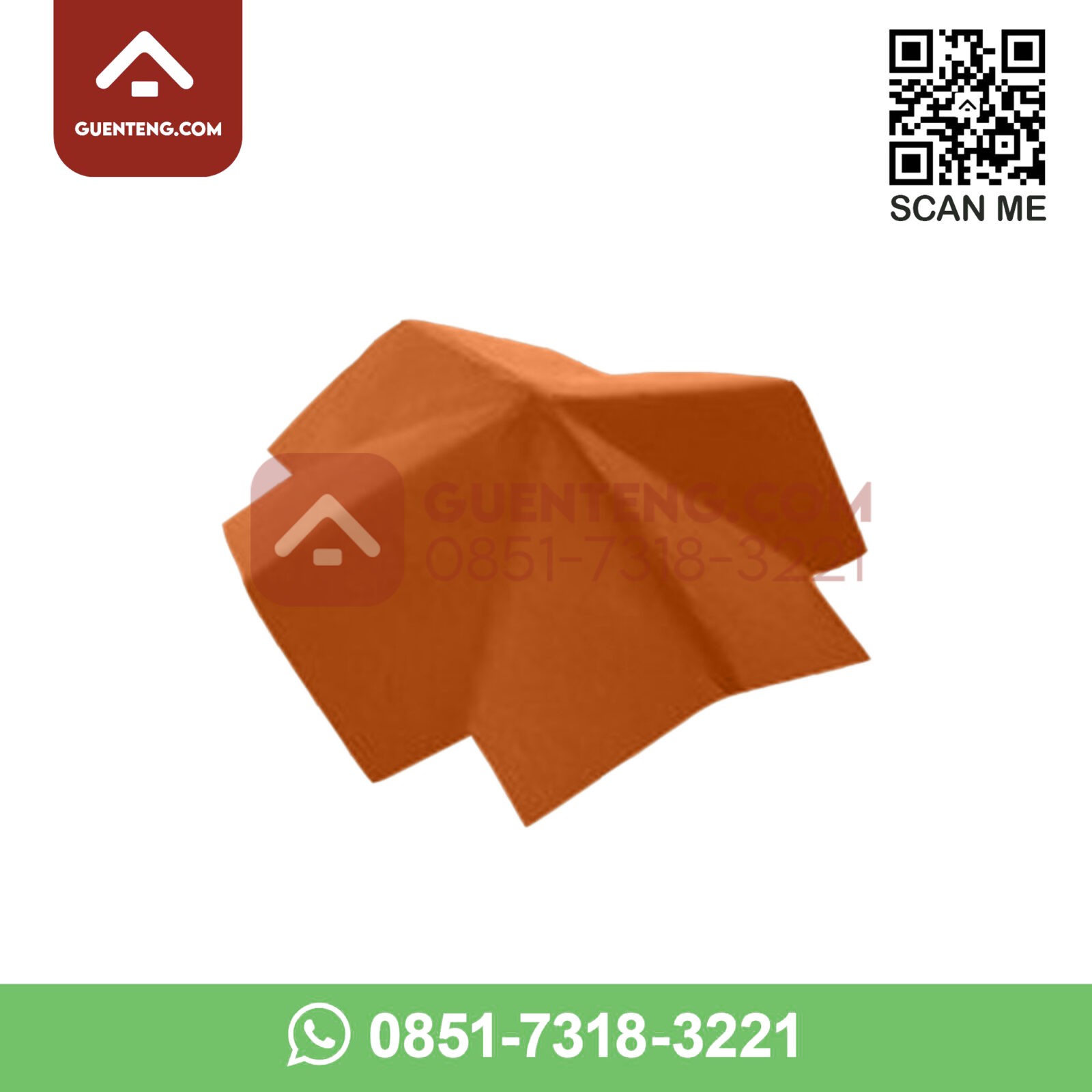 Aksesoris Genteng Beton Mutiara Flat Nok Empat Arah Warna Coklat Muda
