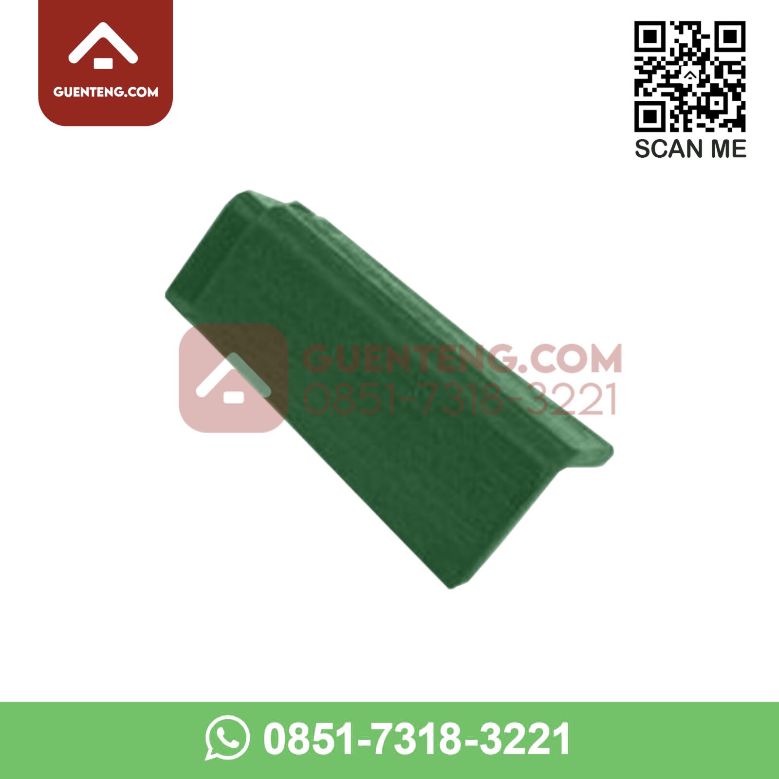 Aksesoris Genteng Beton Mutiara Flat Nok Samping Lisplang Warna Hijau Daun
