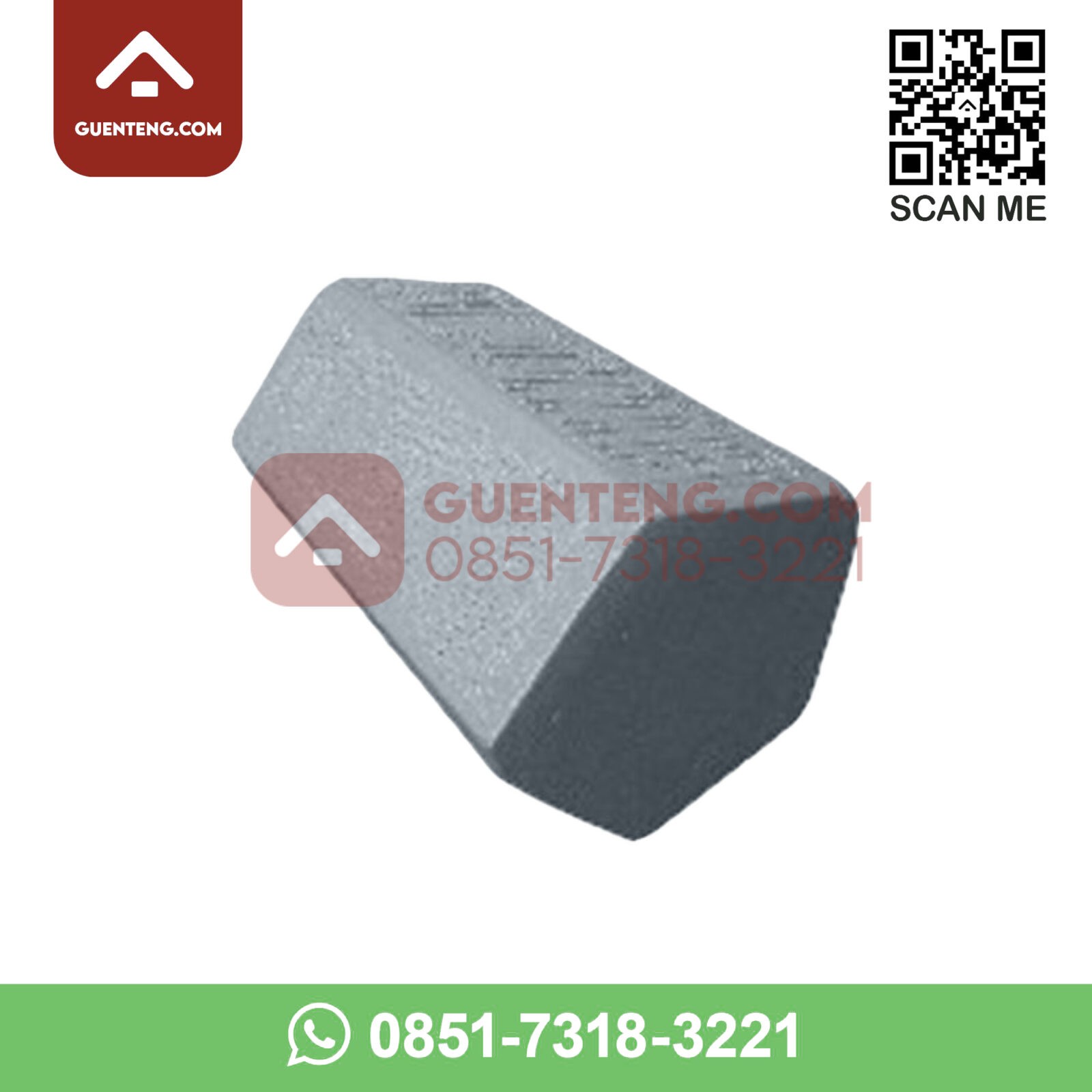 Aksesoris Genteng Beton Mutiara Flat Nok Tutup Ujung Atas Warna Abu Abu Medium