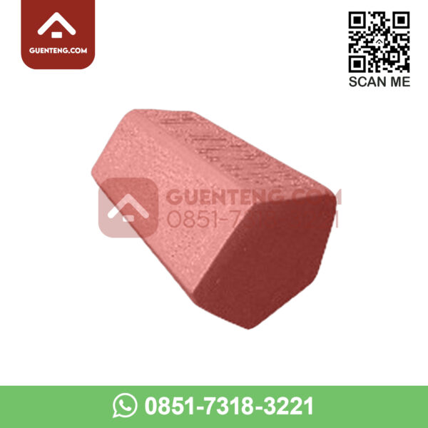 Aksesoris Genteng Beton Mutiara Flat Nok Tutup Ujung Atas Warna Merah Bata