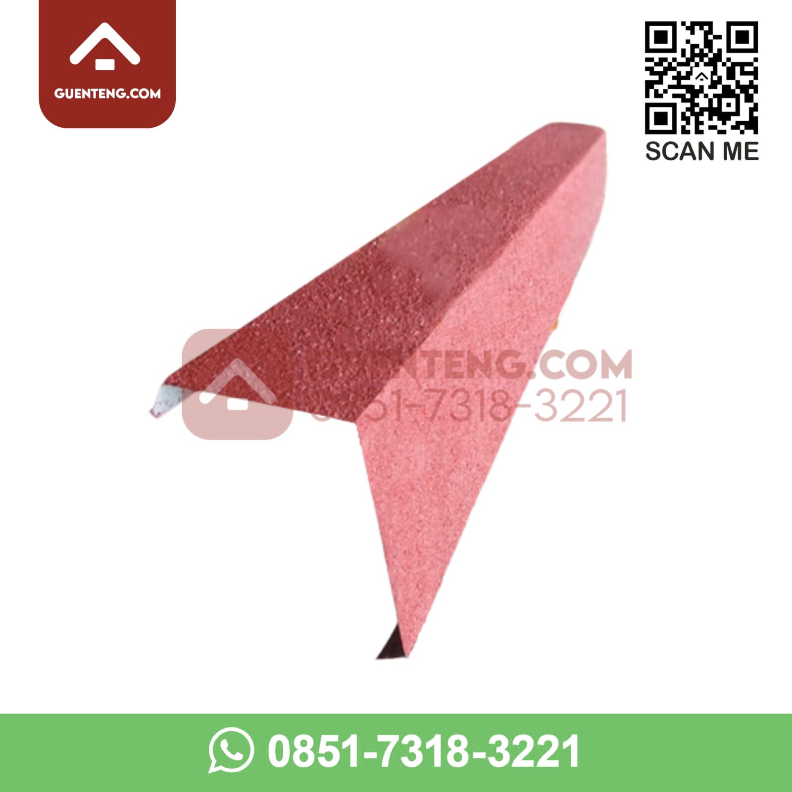 Aksesoris Genteng Metal Nok Samping Lisplang Pasir 6 X 8 5 cm Warna Merah