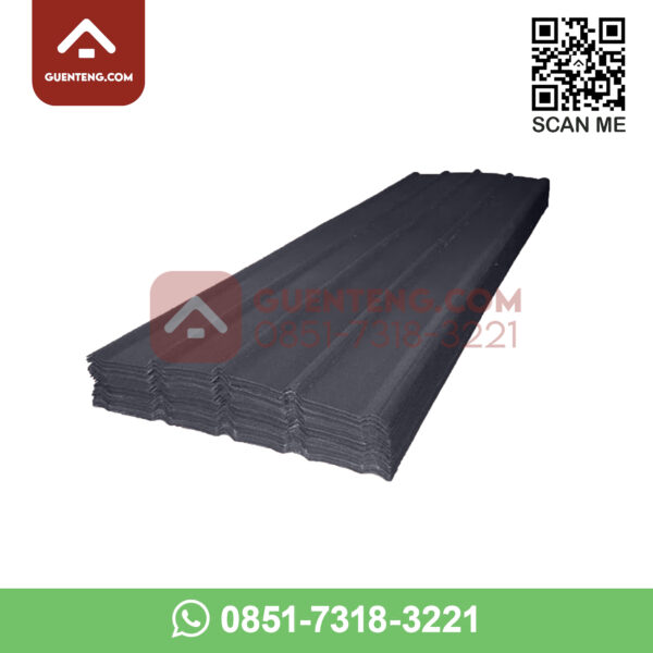 Atap Baja Ringan Spandex Spandek Metal Pasir 0.45 mm Gelombang Warna Hitam Panjang 5 Meter