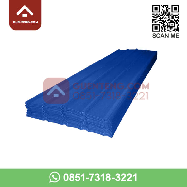 Atap Baja Ringan Spandex Spandek Metal Pasir 0.55 mm Gelombang Warna Biru Panjang 3 Meter