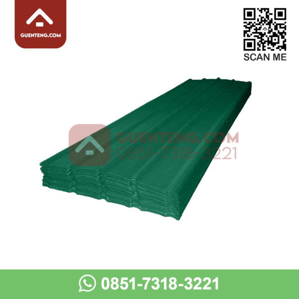 Atap Baja Ringan Spandex Spandek Metal Pasir 0.55 mm Gelombang Warna Hijau Panjang 6 Meter