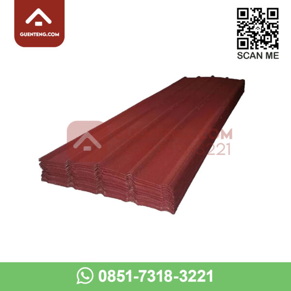 Atap Baja Ringan Spandex Spandek Metal Pasir 0.55 mm Gelombang Warna Merah Panjang Per 1 Meter