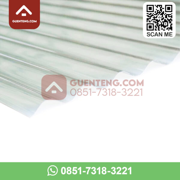 Atap Polycarbonate Solartuff Gelombang Tipe Roma Warna Clear Transparan   6 Meter