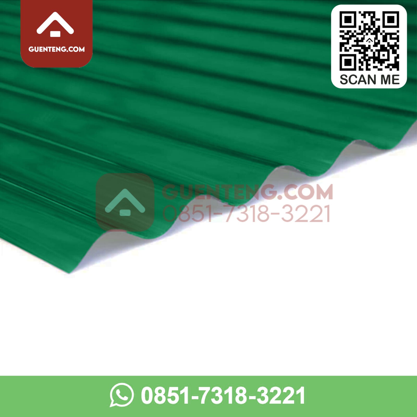 Atap Polycarbonate Solartuff Gelombang Tipe Roma Warna Hijau Green – 1.8 Meter Atap Polycarbonate Solartuff Gelombang Tipe Roma Warna Hijau Green 1.8 Meter