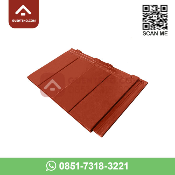 Genteng Beton Cisangkan Flat Double Tile Dual Slate Warna Merah