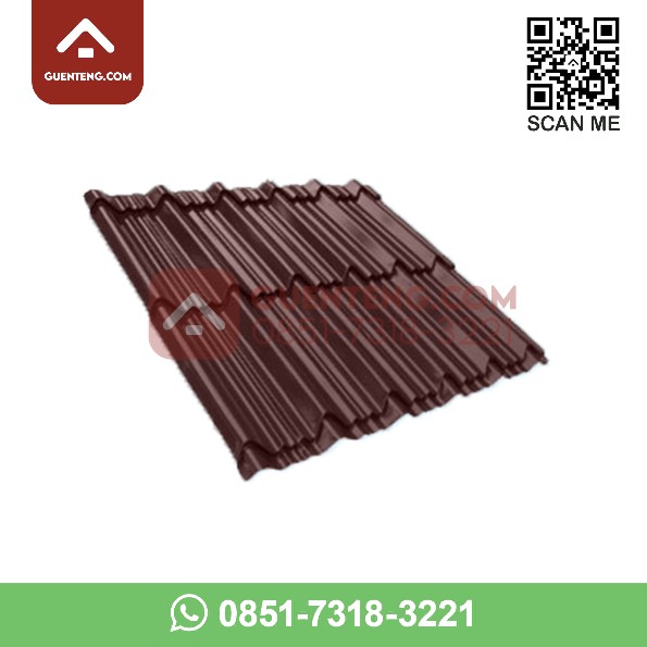 Genteng Metal Color Multi Roof Permata 2x5 0.4 mm Warna Coklat