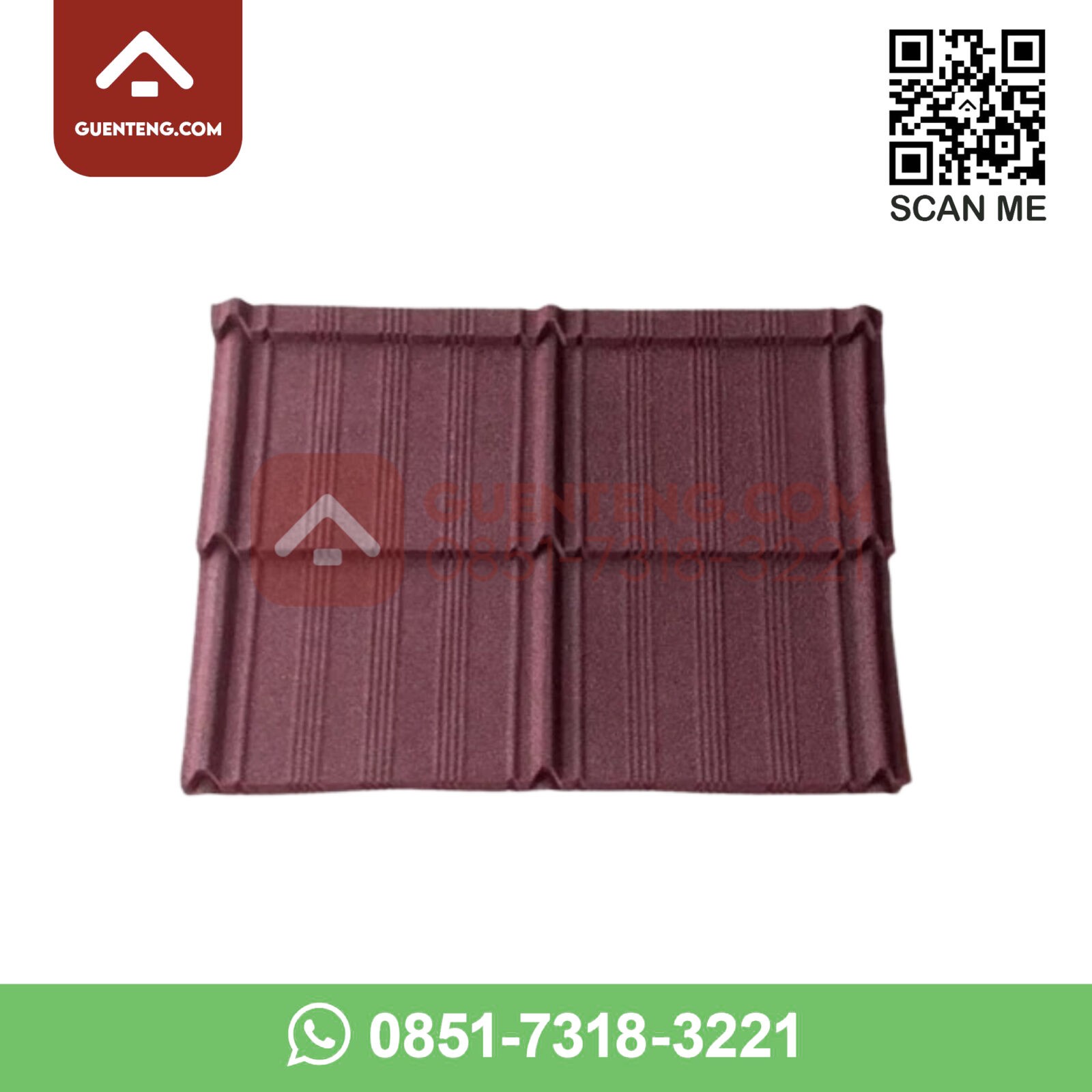 Genteng Metal Minimalis Azura Pasir 2X2 Warna Coklat