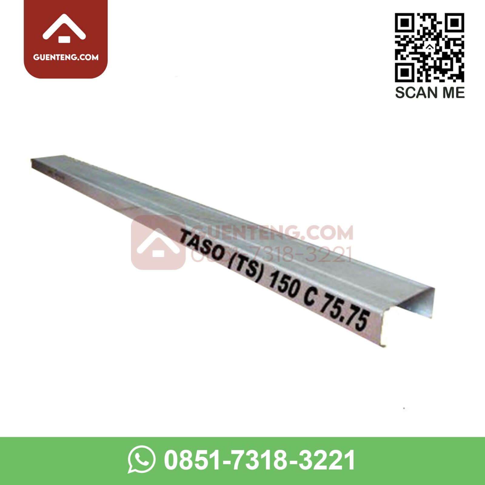 Kanal C Baja Ringan Taso C75.75 6m SNI Kanal C Baja Ringan Taso C75.75 6m SNI