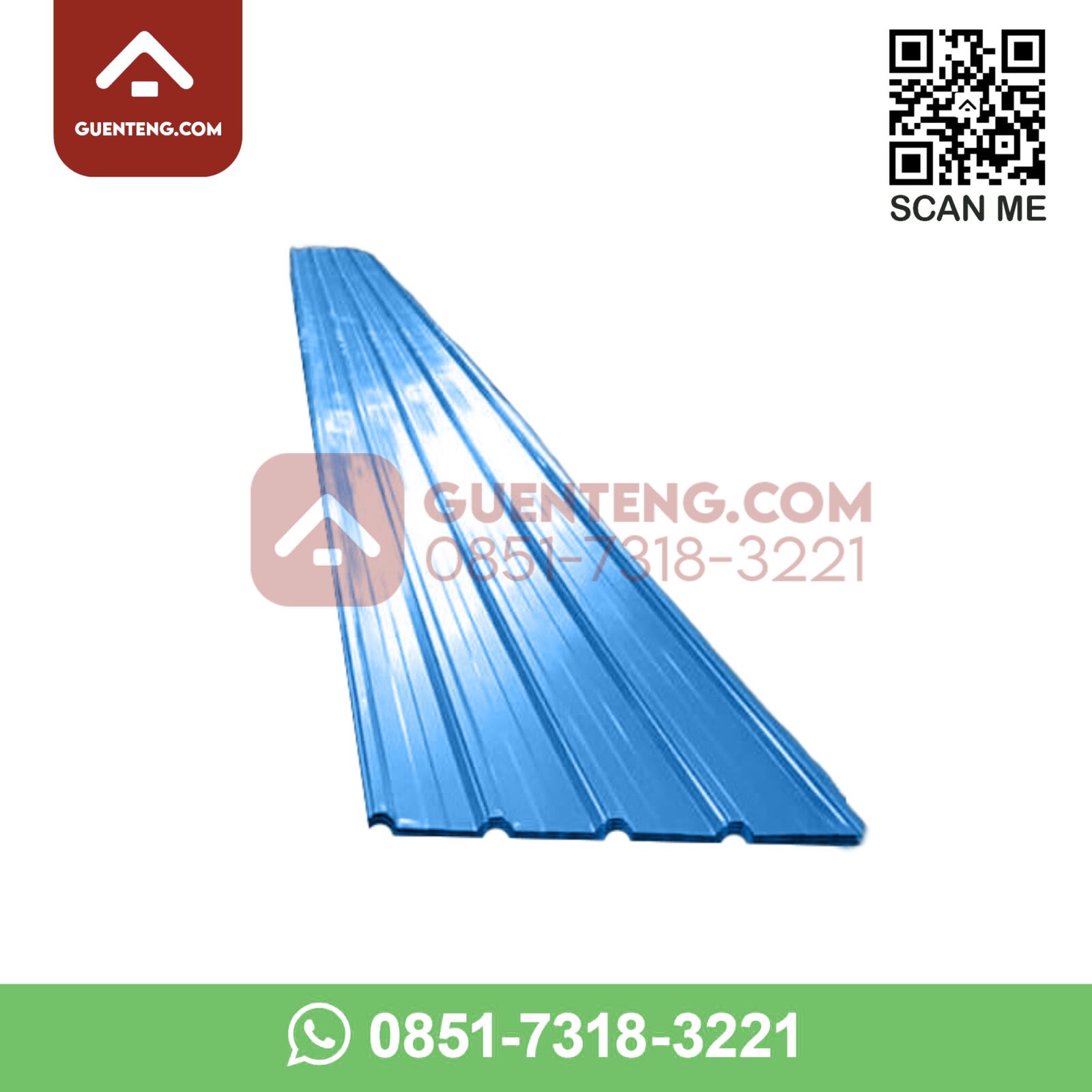 Spandek Metal Color Tebal 0.30 mm Panjang 3 Meter Warna Biru Spandek Metal Color Tebal 0.30 mm Panjang 3 Meter Warna Biru