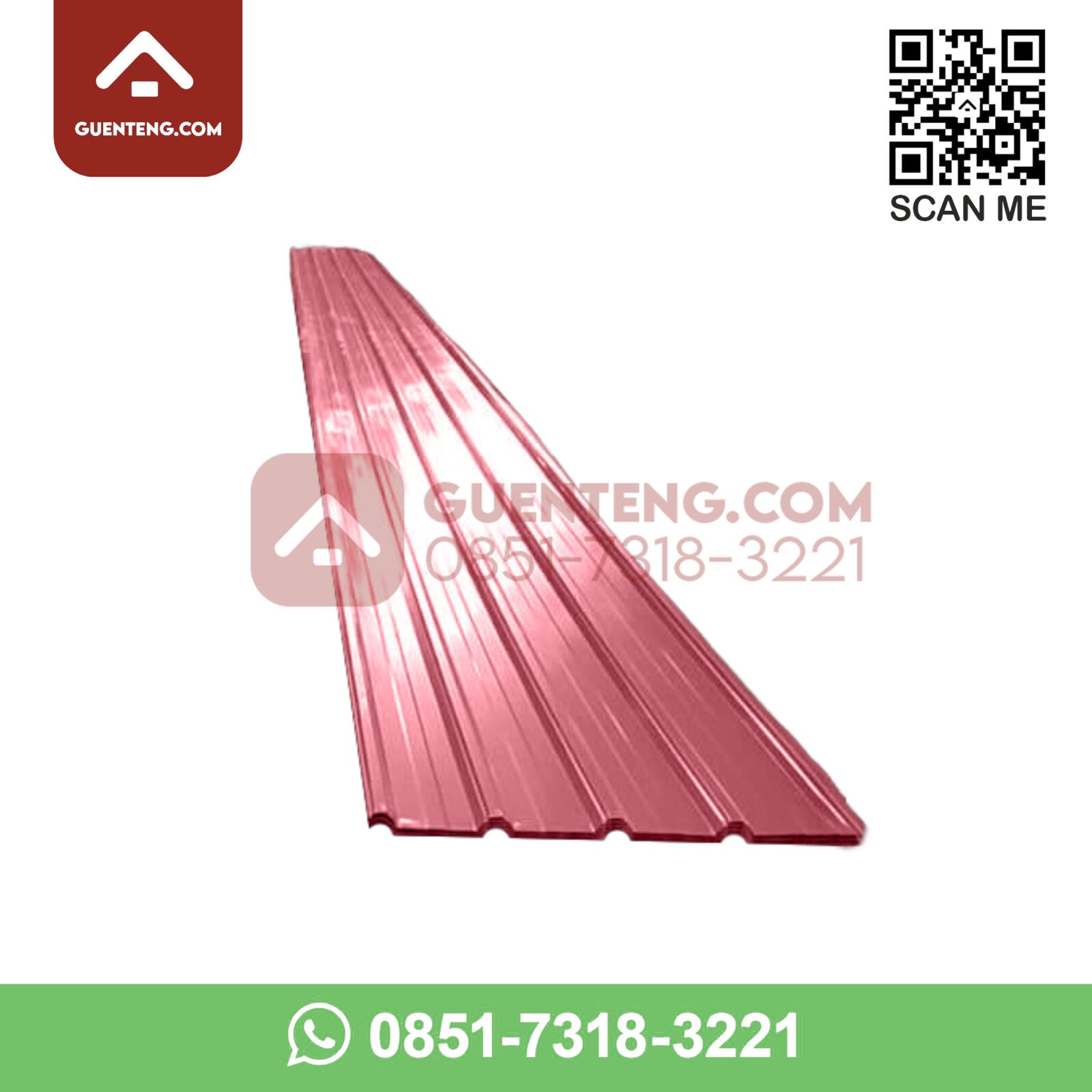 Spandek Metal Color Tebal 0.30 mm Panjang 4 Meter Warna Merah Maroon Spandek Metal Color Tebal 0.30 mm Panjang 4 Meter Warna Merah Maroon