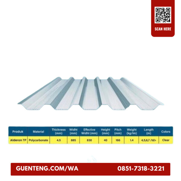 Atap Alderon Transparan Tp Alderon Polycarbonate 1M