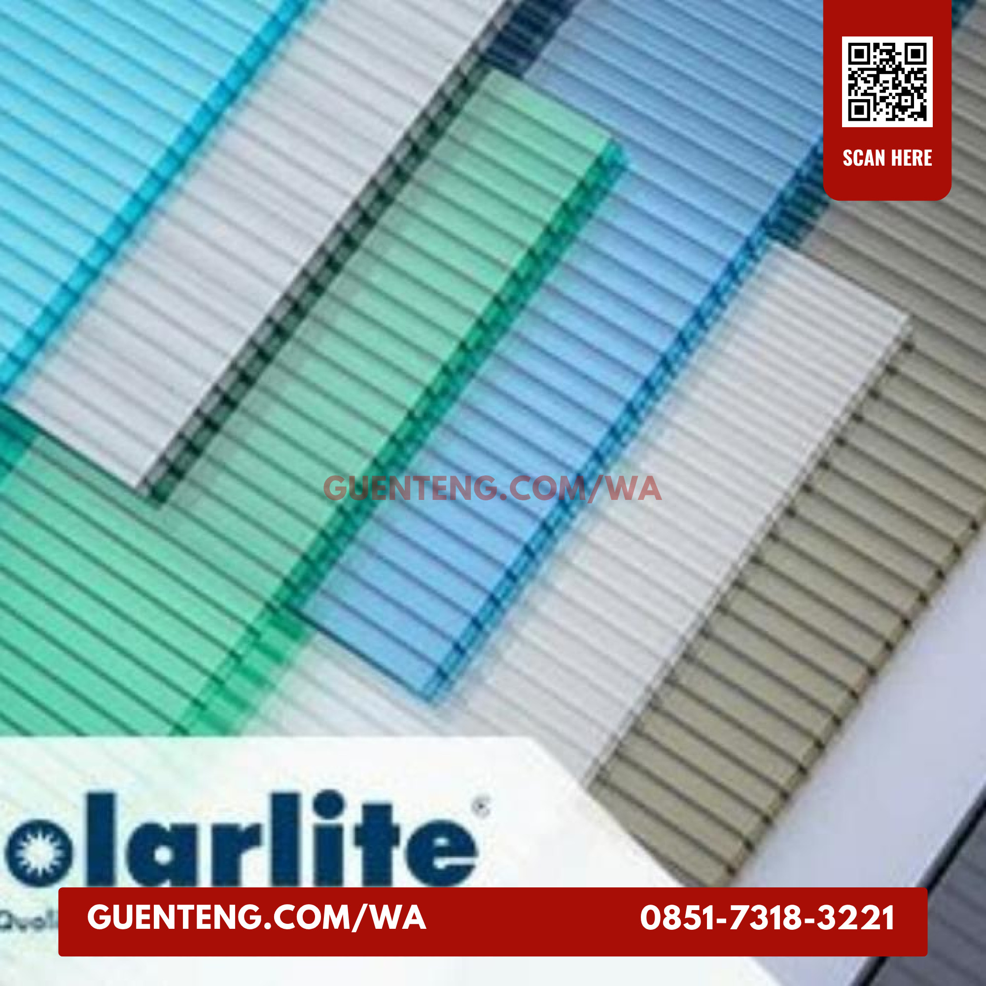 Atap Polycarbonate Solarlite 12 Roll Biru