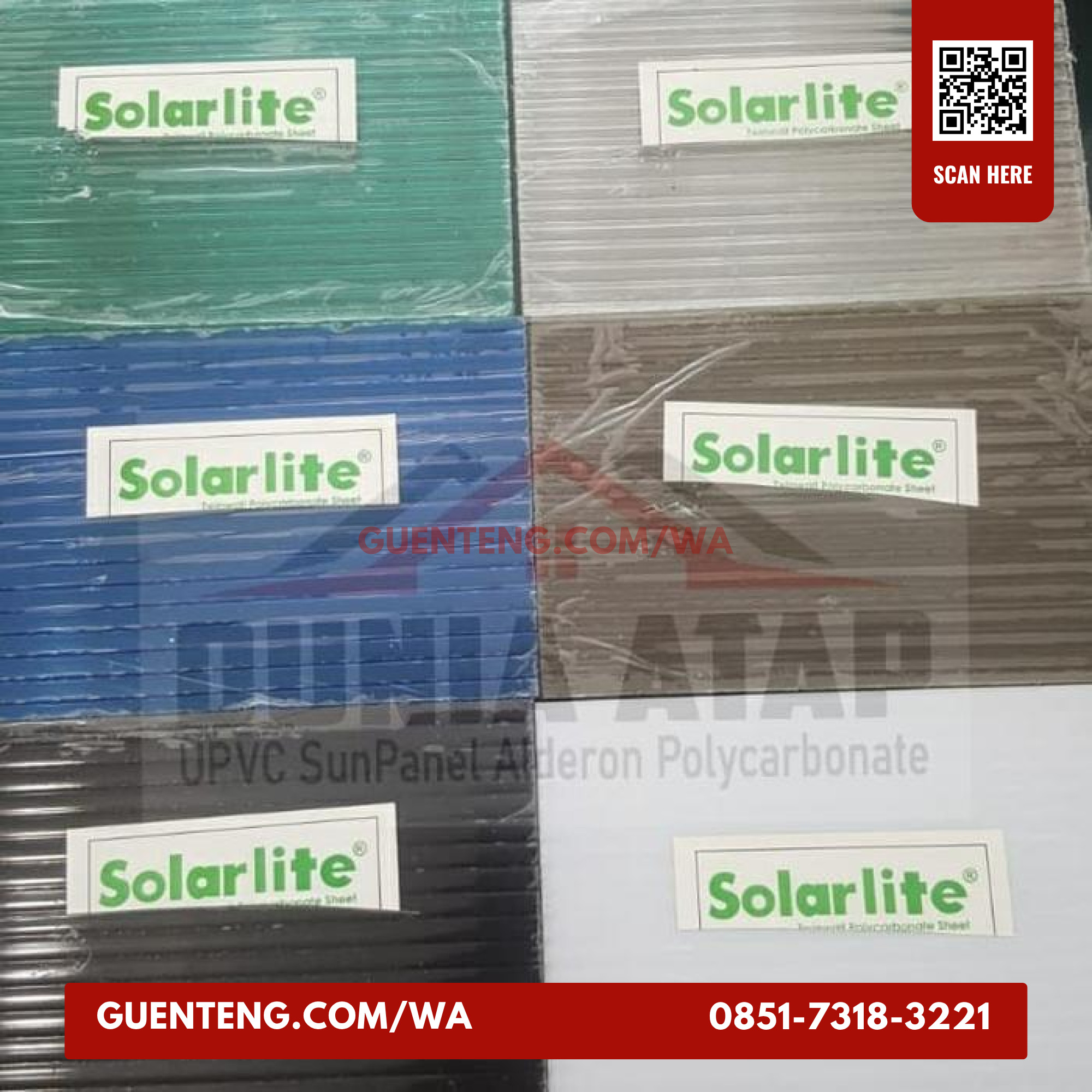 Atap Polycarbonate Solarlite 12 Roll Biru