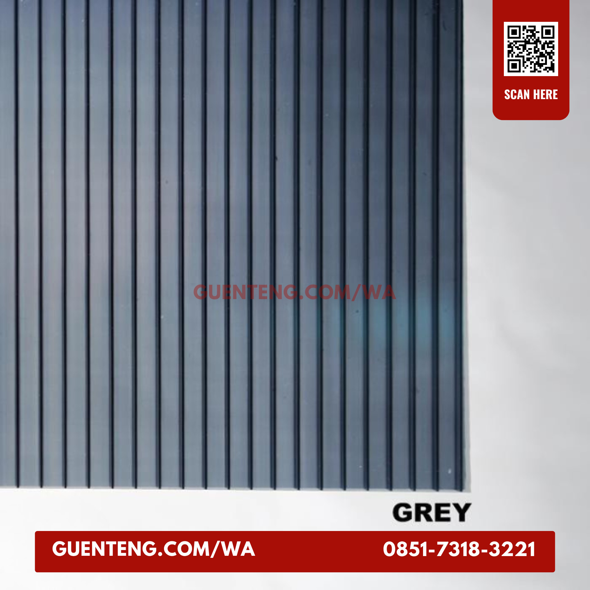 Atap Polycarbonate Sunpro Twinwall 4 mm Abu Abu 12 Roll