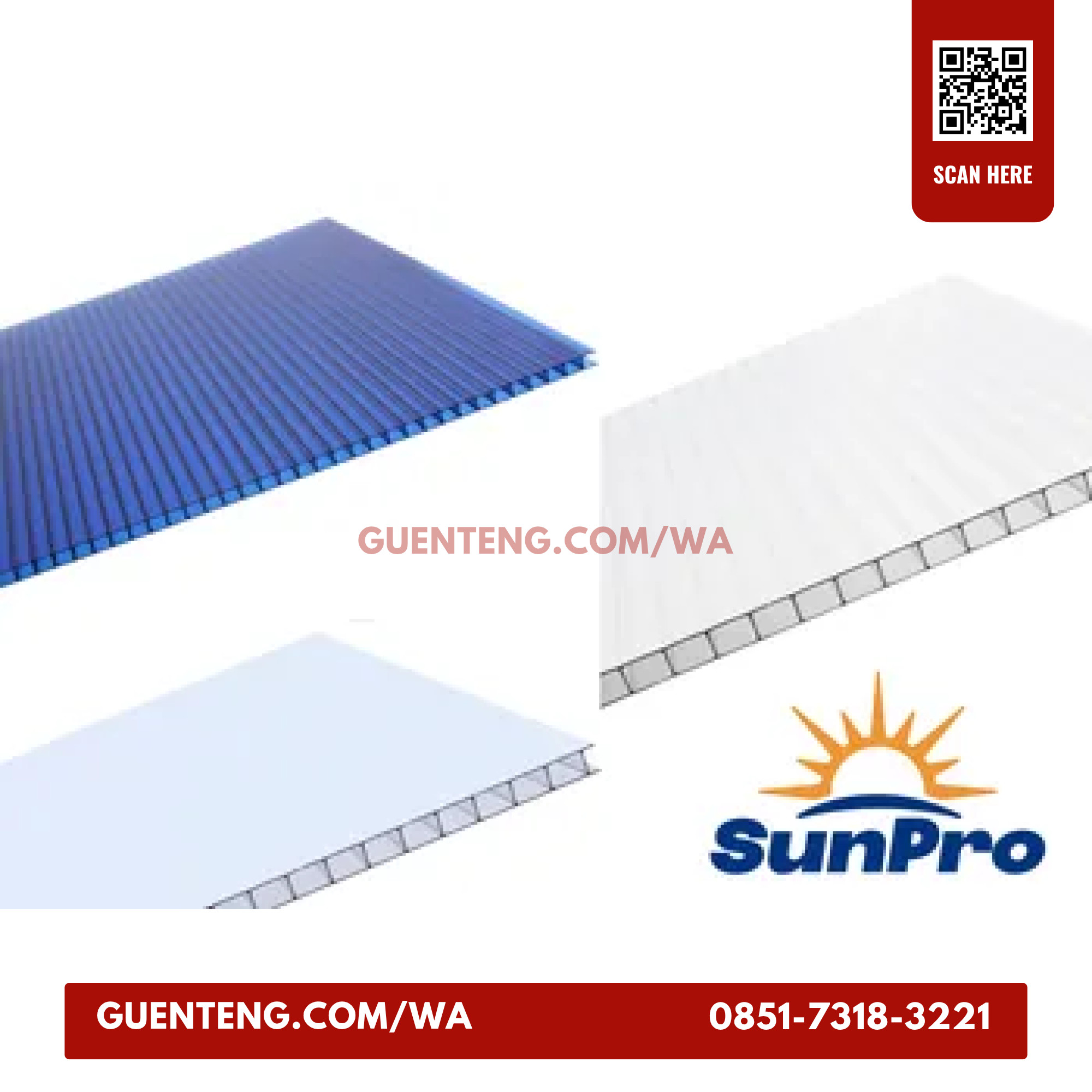 Atap Polycarbonate Sunpro Twinwall 4 mm Cokelat / 1 Roll atap polycarbonate sunpro twinwall 4 mm cokelat 1 roll 5.jpg