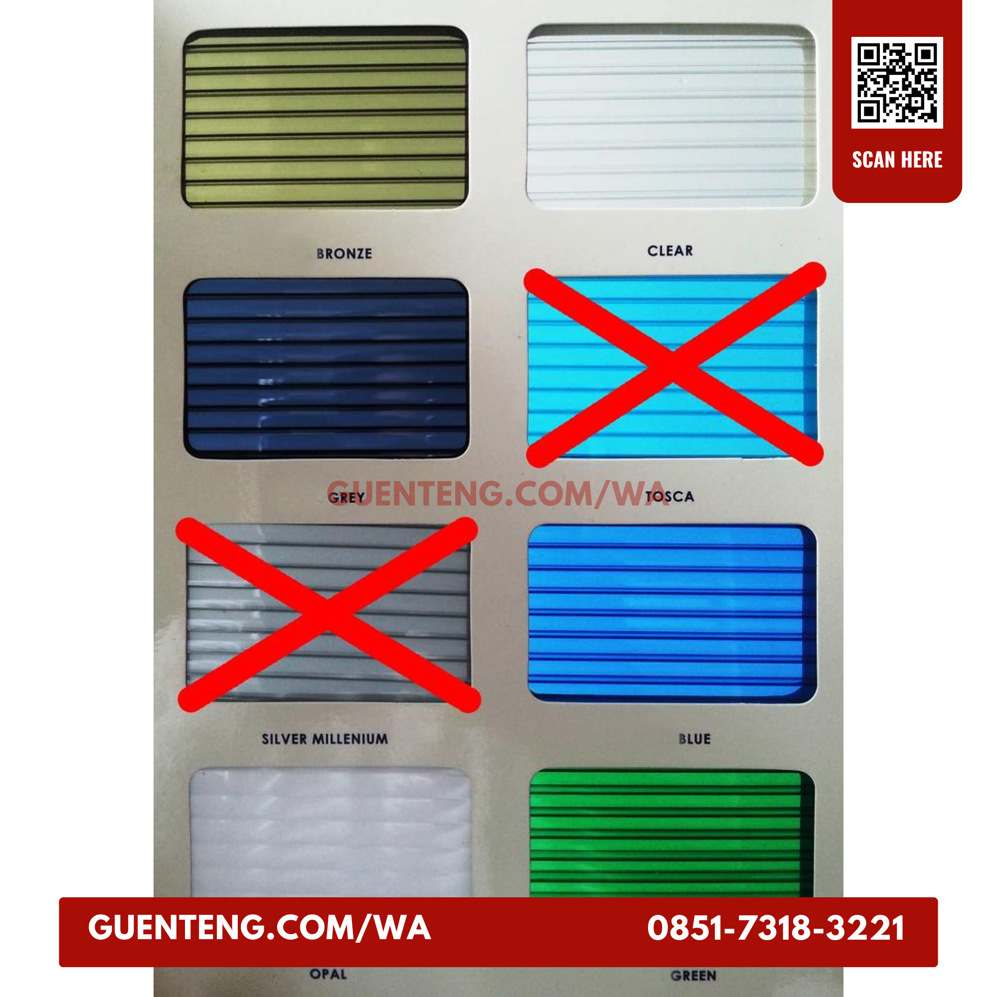 Atap Polycarbonate Sunpro Twinwall 4 mm Putih 1 Roll