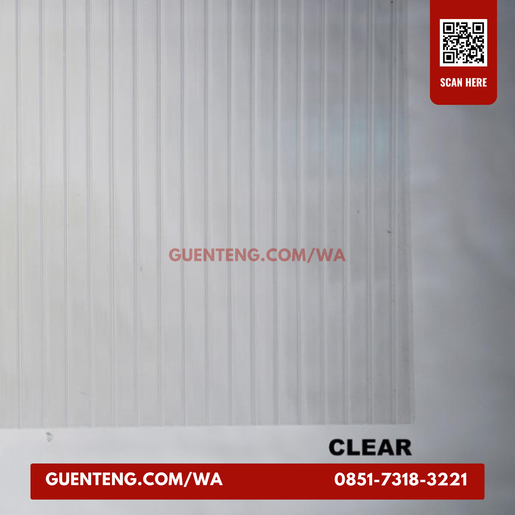 Atap Polycarbonate Sunpro Twinwall 5 mm 1 Roll 2 Clear 1 Roll 21 X 118 M
