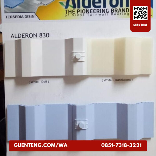 Atap uPVC Alderon R830 Double Layer 10Mm 1 12M Putih