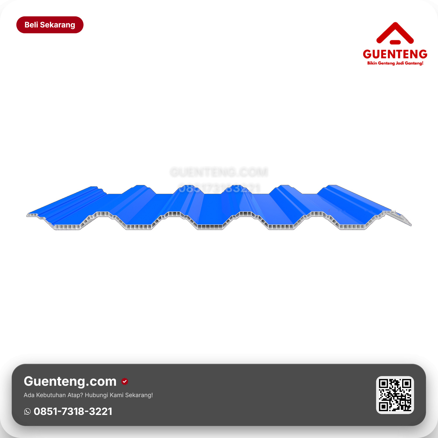Harga Atap uPVC Holodeck SL 83 12mm ASA (Efektif 83cm) - Biru / Hijau Merah Terbaru 2026 - Distributor Guenteng