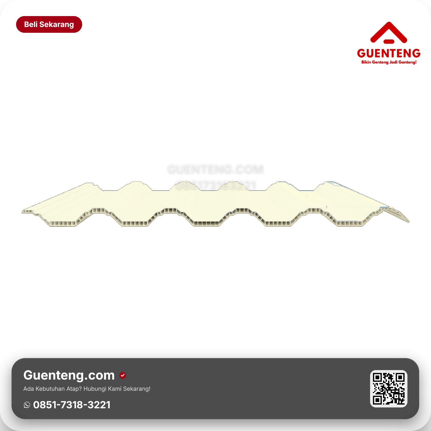Jual Atap uPVC Holodeck SL 83 12mm ASA Translucent 35% (Efektif 83cm) Murah Berkualitas Jabodetabek