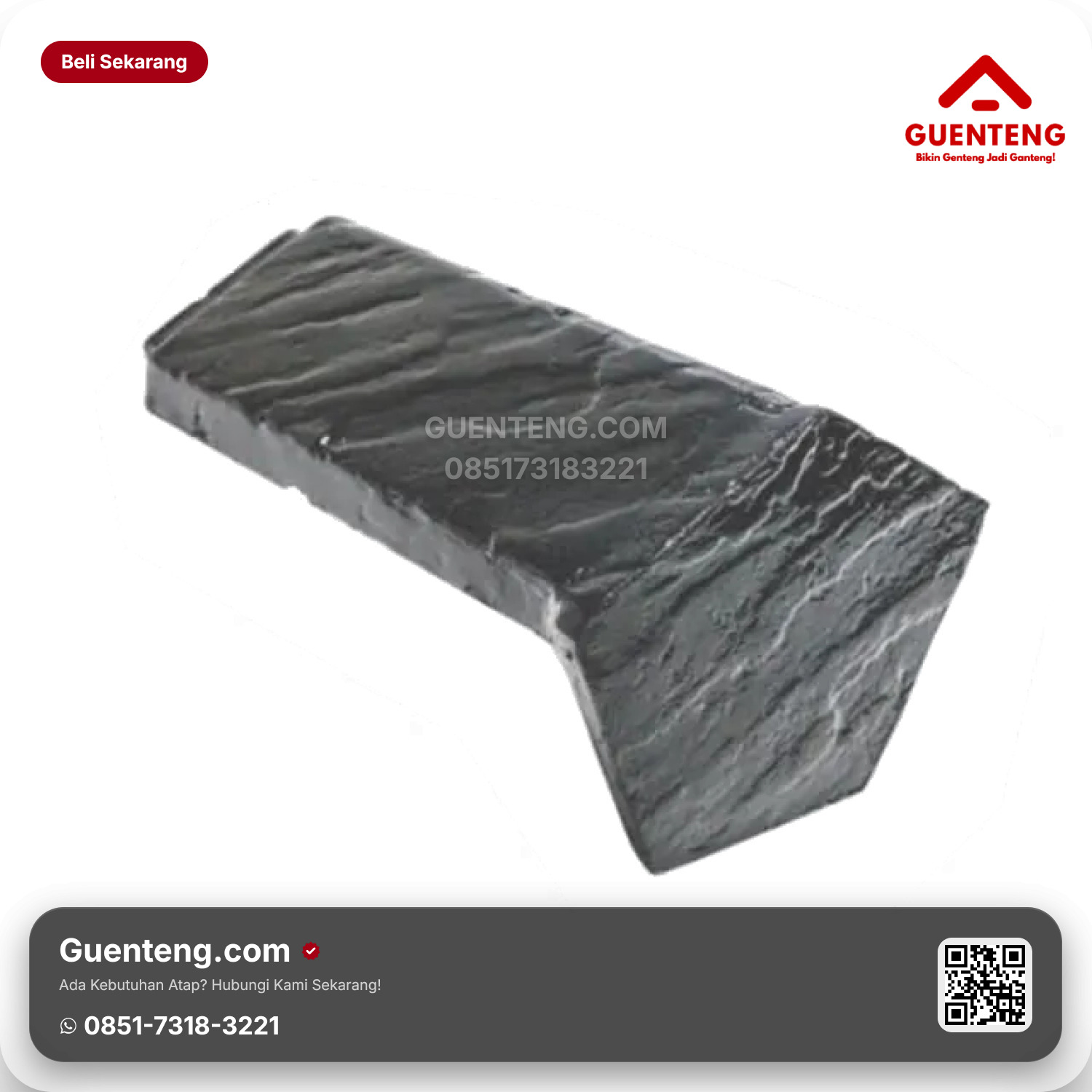 Genteng Aksesoris Beton Nok Ujung Atas