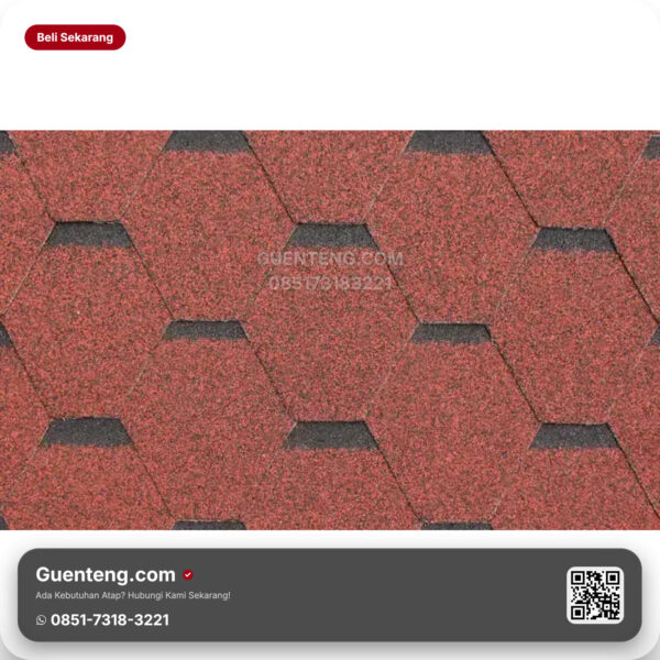 Bitumen 3 Tab Shingles Cti Atap Bitumen Cti Ct6 Red M2 3M2