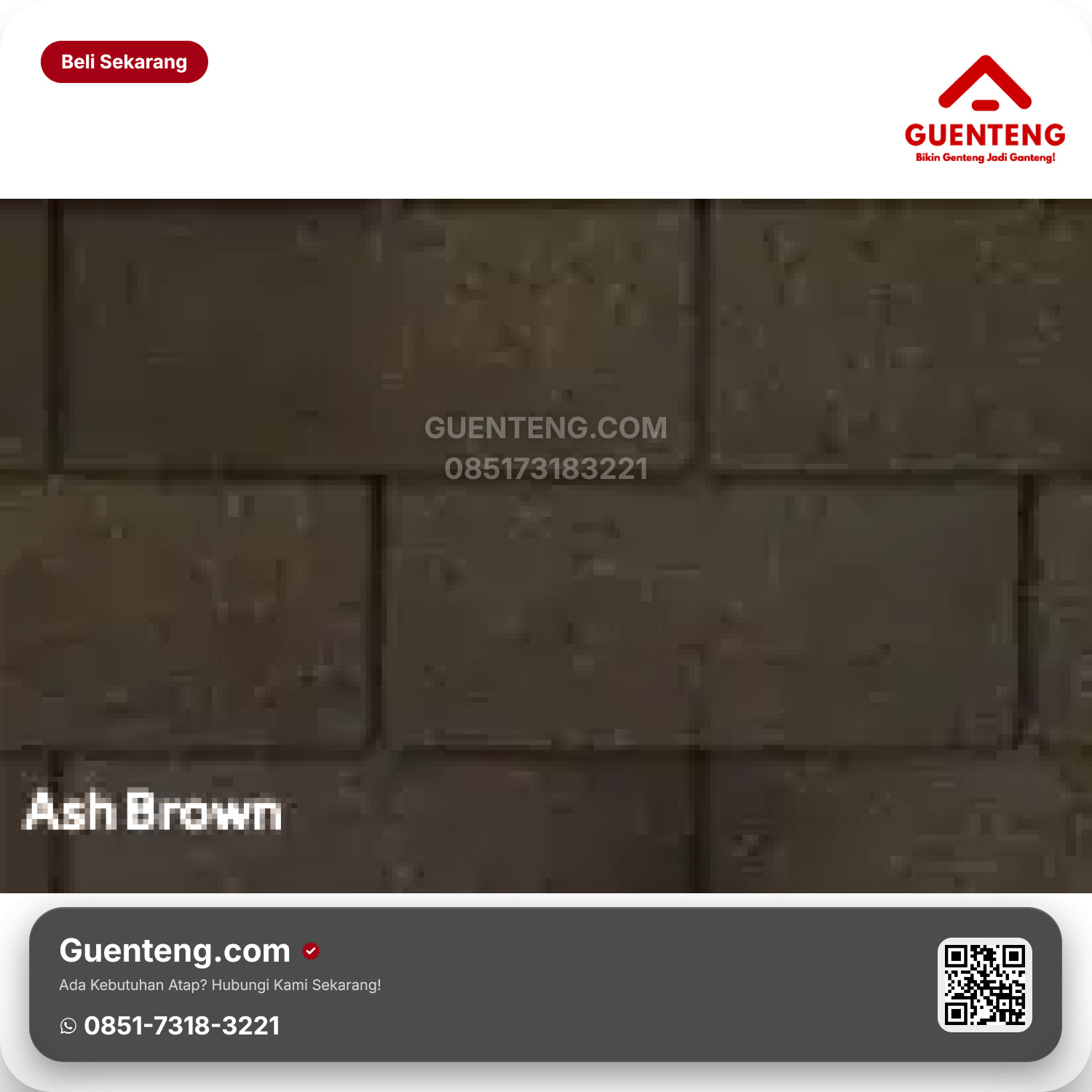 Atap Bitumen 3 Tab Shingles GAF Ash Brown Royal Sovereign