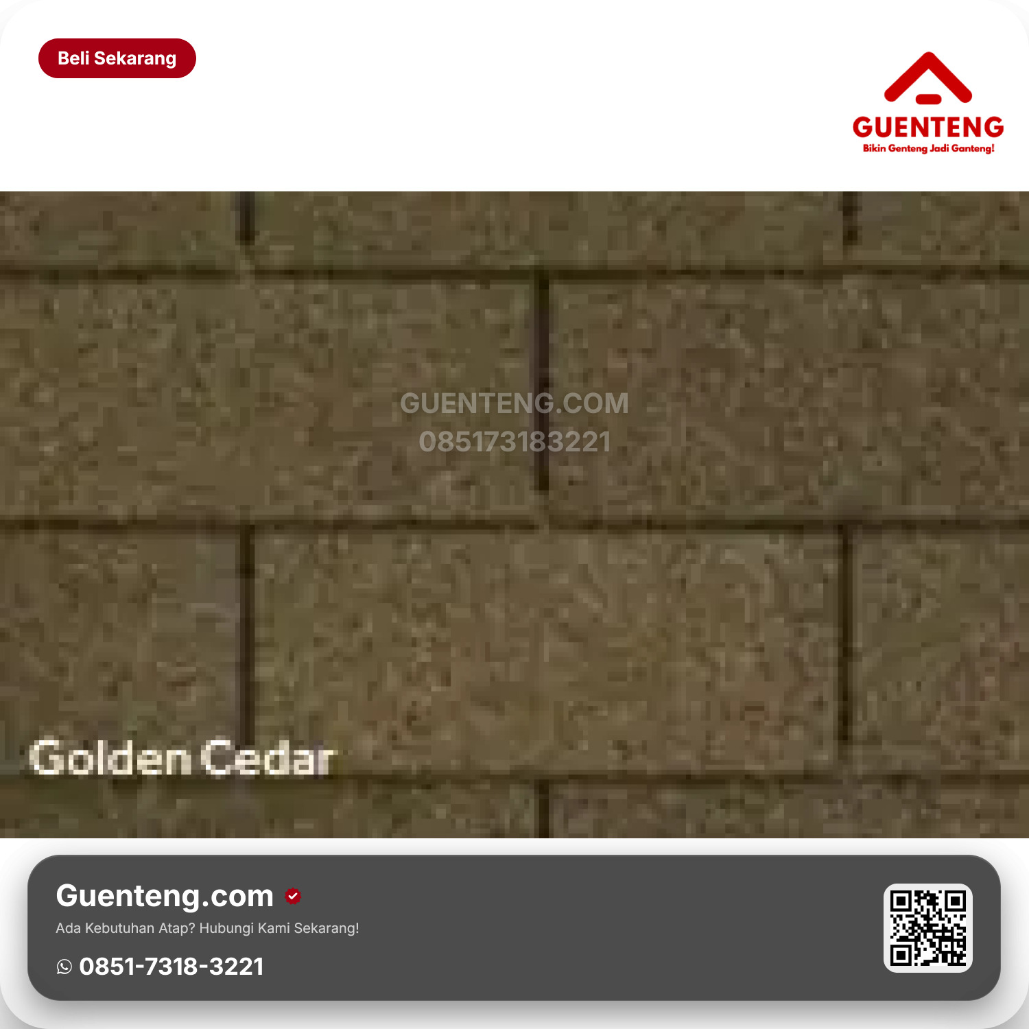 Atap Bitumen 3 Tab Shingles GAF Golden Cedar Royal Sovereign