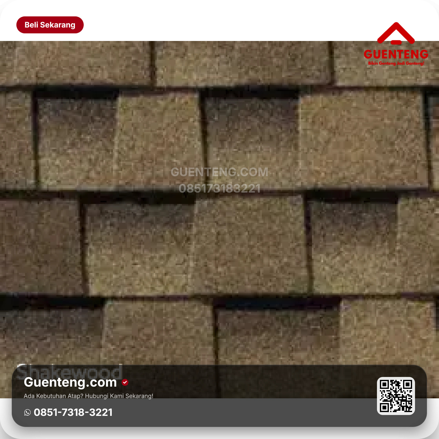 Atap Bitumen 3 Tab Shingles GAF Shakewood Timeberline HDZ