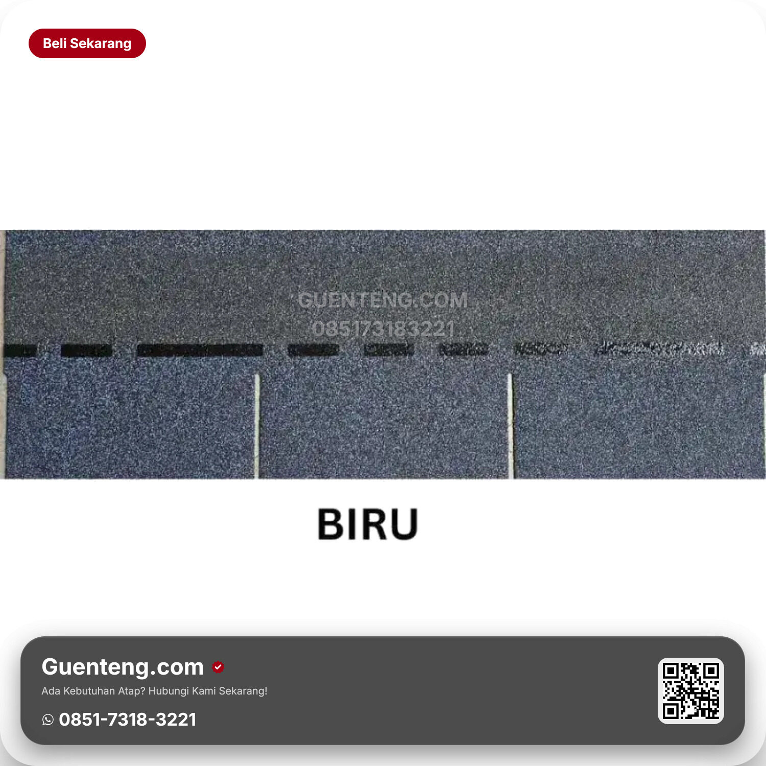 Atap 3 Tab Shingles Java Atap Bitumen Java Biru 3.1m2