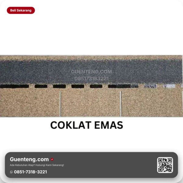 Bitumen 3 Tab Shingles Java Atap Bitumen Java Bitumen Coklat Emas M2 3 1M2
