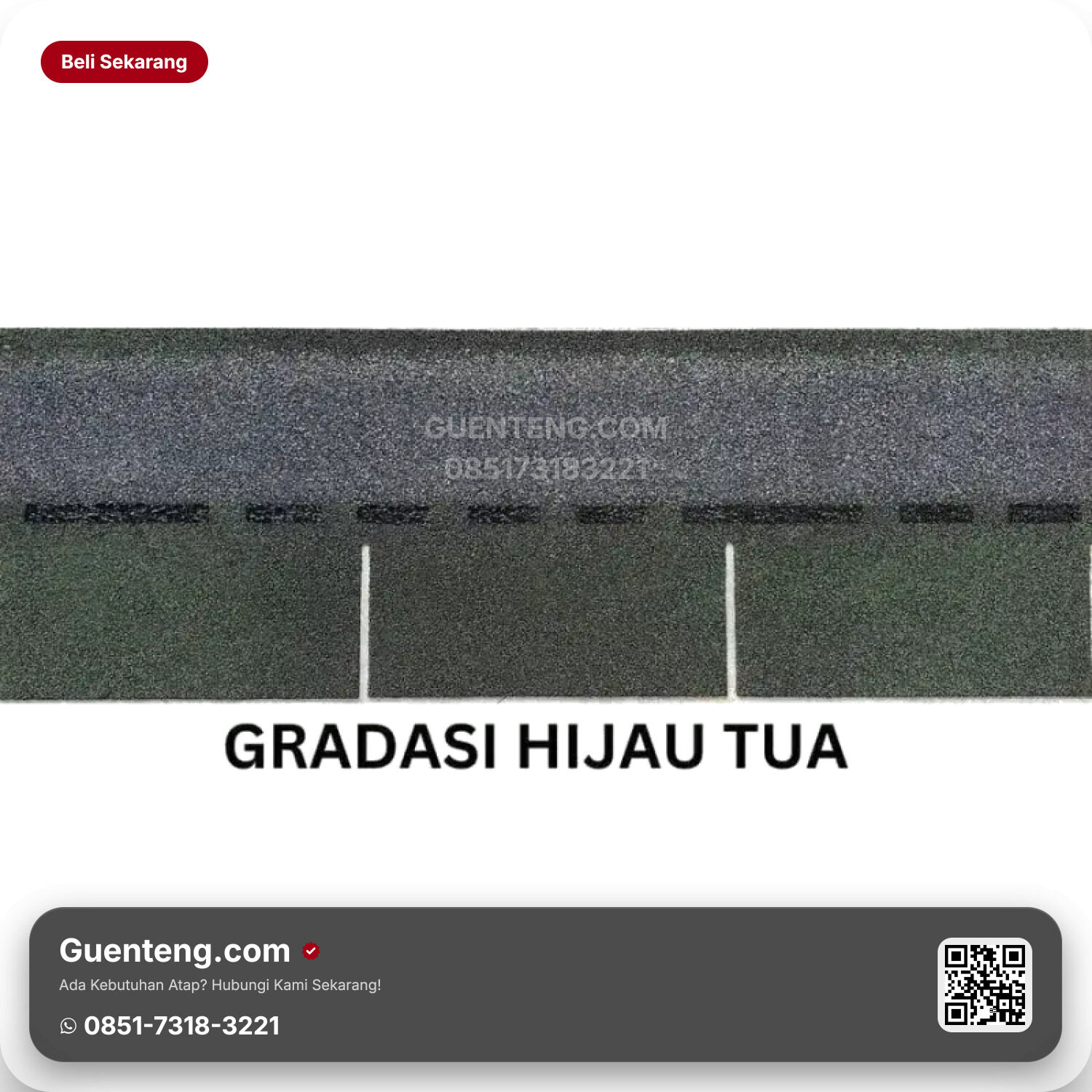 Bitumen 3 Tab Shingles Java Atap Bitumen Java Bitumen Gradasi Hijau Tua M2 3 1M2