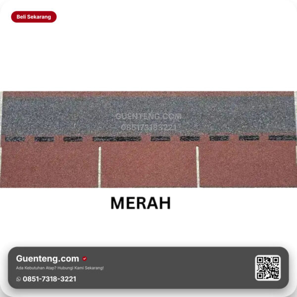 Bitumen 3 Tab Shingles Java Atap Bitumen Java Bitumen Merah M2 3 1M2