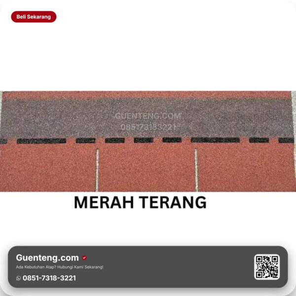 Bitumen 3 Tab Shingles Java Atap Bitumen Java Bitumen Merah Terang M2 3 1M2