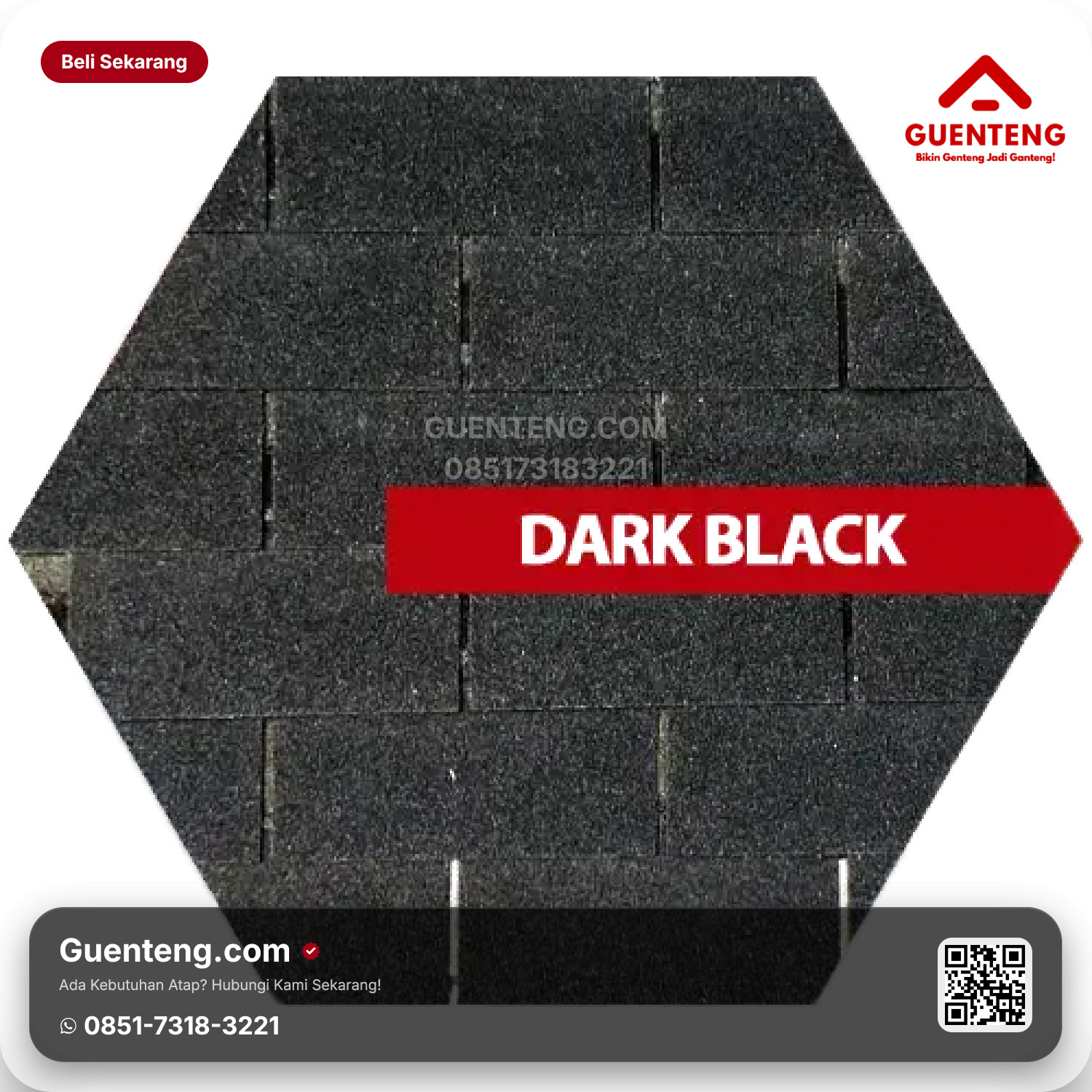 Atap Bitumen 3 Tab Shingles Maxxi Roof Dark Black