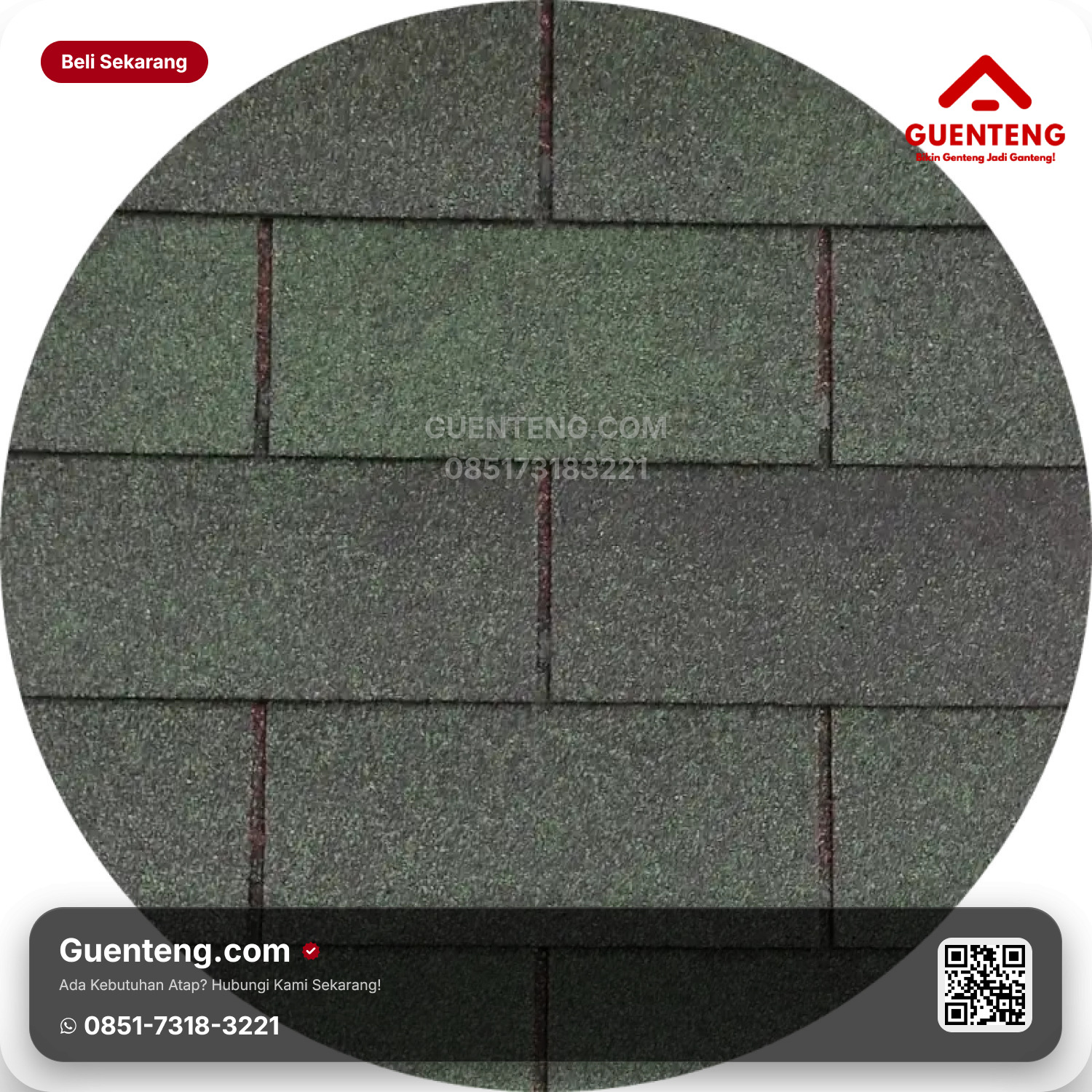Atap Bitumen 3 Tab Shingles Owens Corning Asian Green Classic