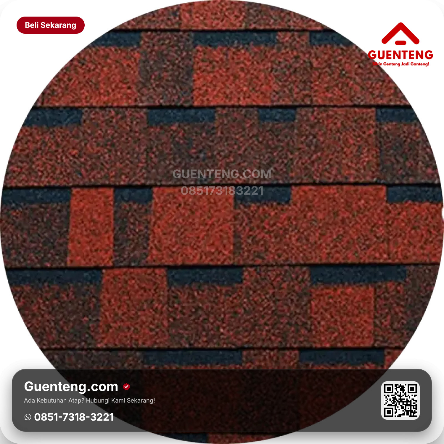 Atap Bitumen 3 Tab Shingles Owens Corning Asian Red Oakridge Super