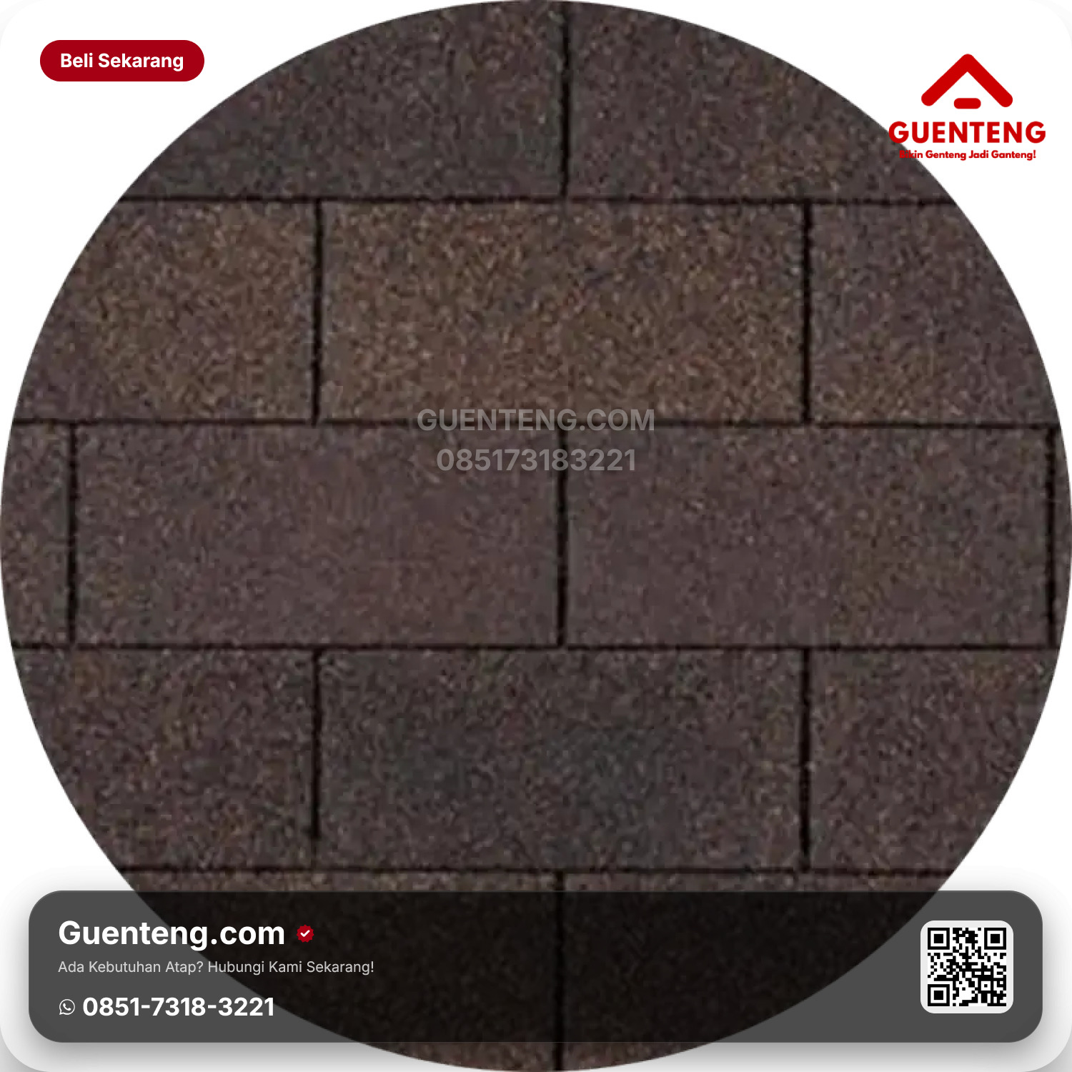 Atap Bitumen 3 Tab Shingles Owens Corning Bark Brown Classic