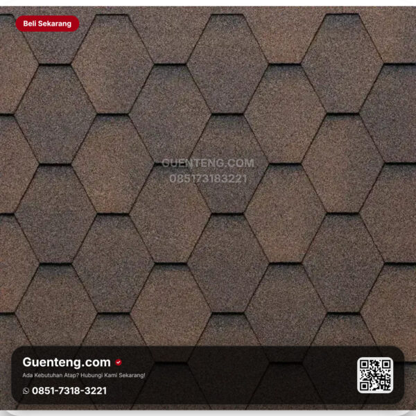 Bitumen 3 Tab Shingles Tegola Atap Bitumen Tegola Eco Roof Hexagonal 239 Shaded Brown