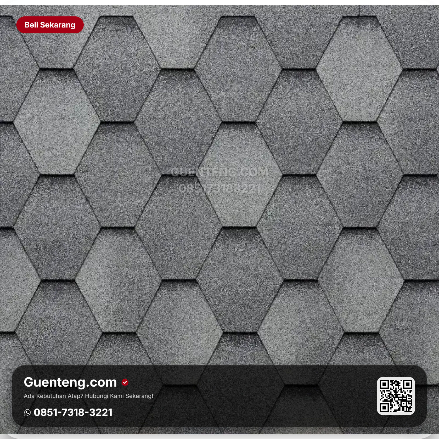 Atap 3 Tab Shingles TEGOLA Atap Bitumen Tegola Eco Roof Hexagonal – 269 Shaded Slate