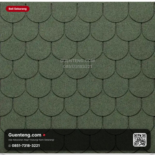 Bitumen 3 Tab Shingles Tegola Atap Bitumen Tegola Eco Roof Tradisional Mixed Green
