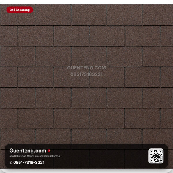 Bitumen 3 Tab Shingles Tegola Atap Bitumen Tegola Ecoroof Rectangular Mixed Brown