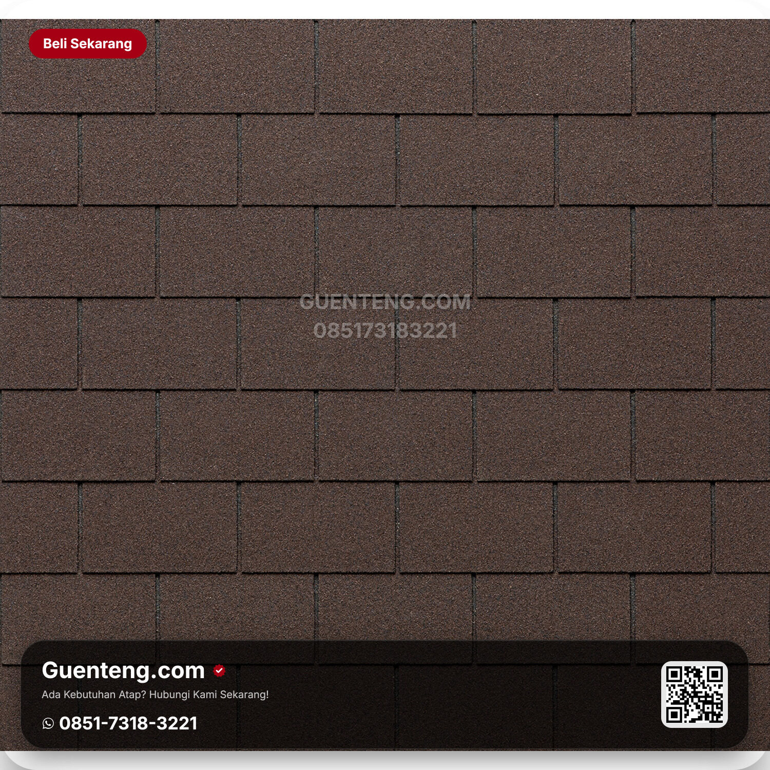 Bitumen 3 Tab Shingles Tegola Atap Bitumen Tegola Ecoroof Rectangular Mixed Brown