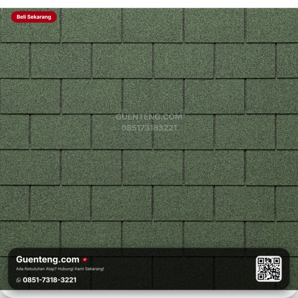 Bitumen 3 Tab Shingles Tegola Atap Bitumen Tegola Ecoroof Rectangular Mixed Green