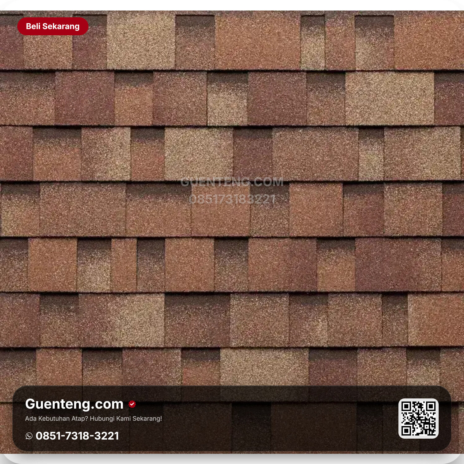 Atap 3 Tab Shingles TEGOLA Atap Bitumen Tegola Master – 504 Terracotta