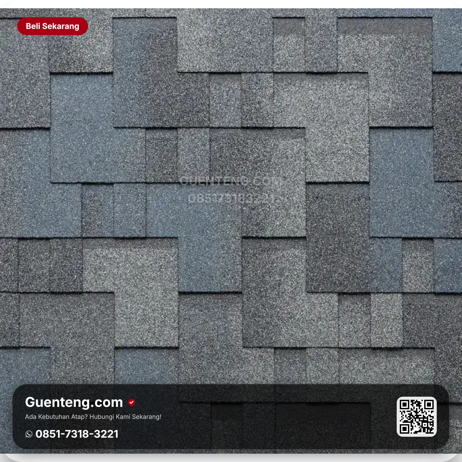 Atap 3 Tab Shingles TEGOLA Atap Bitumen Tegola Premium Gothik – 584 Ice Blue